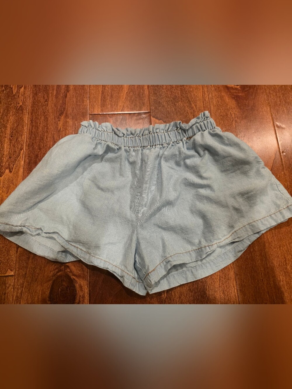 art class Pale Blue High-Waist Ruffle Elastic Shorts Sz Small (6/7) EUC